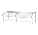 Vollrath CB98653 Breath Guard with Top Shelf for 5-Well Single-Sided Buffet - Glass/Stainless