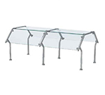 Vollrath 98638 Breath Guard for Double-Sided 4-Well Classic Buffet - Glass/Stainless