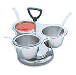 Vollrath 99637 3-Way Revolving Server with Rack - (3)10-oz Stainless Bowls, Stainless