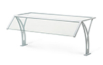 Vollrath GB98408 Breath Guard with Shelf for Single-Sided 5-Well Buffet - Glass/Aluminum