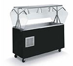 Vollrath R3895046 3-Well Cold Station with Lights - Buffet Breath Guard, Solid Base, Walnut 120v