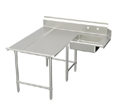 Elkay BDDTLE-120-L L-Shaped Island Soiled Dishtable w/ R-To-L , Raised Edge, 30 X 120-in