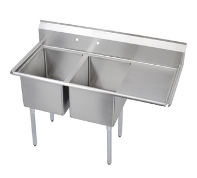 Elkay E2C16X20-R-18X E-Series Sink w/ (2) 16 X 20 X 12-in, 9-in Splash & R Drainboard