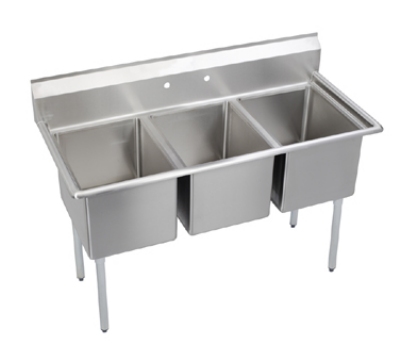 Elkay E3C16X20-0X E-Series Sink w/ (3) 16 X 20 X 12-in, 9-in Backsplash