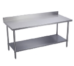 Elkay EWT30S60-STG-2X 60 X 30-in Work Table w/ 18/400-SS Top, 2-in Turn-Up In Back, NSF