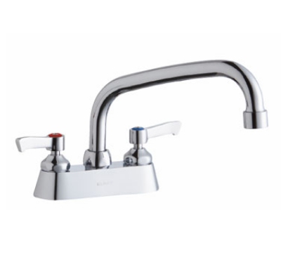 Elkay LK406AT10T6 Deck Mount Faucet w/ 4-in Center, 10-in Arch Tube Spout, 6-in Handle