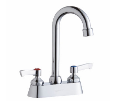 Elkay LK406GN05T6 Deck Mount Faucet w/ 4-in Center, 5-in Goose Neck Spout, 6-in Handle