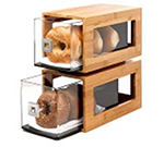 Rosseto Serving Solutions BD102 2-Drawer Pastry Display Base - Acrylic/Bamboo