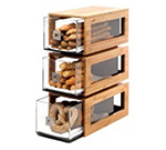 Rosseto Serving Solutions BD104 3-Drawer Pastry Display Base - Acrylic/Bamboo