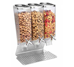 Rosseto Serving Solutions EZ515 Triple 1-gal Dry Product Dispenser with Stand - 3-gal Capacity, Clear/Stainless