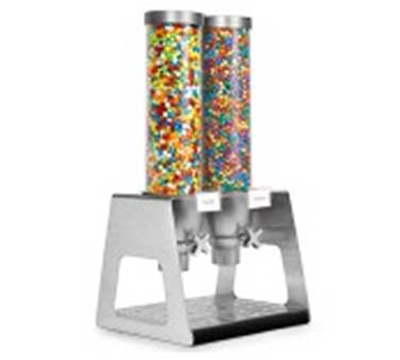 Rosseto Serving Solutions EZ535 Dry Product Dispenser - (2)1.3-gal Capacity, Catch Tray, Clear/Stainless
