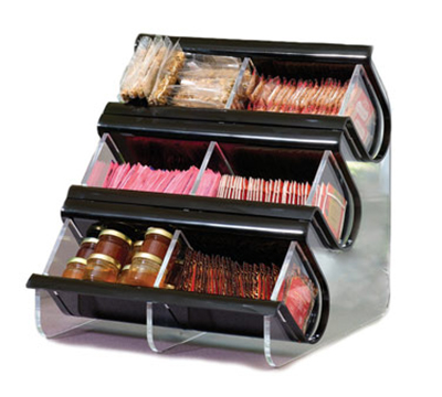 Rosseto Serving Solutions EZO739 Countertop Condiment Caddy - (6)Compartments, Black