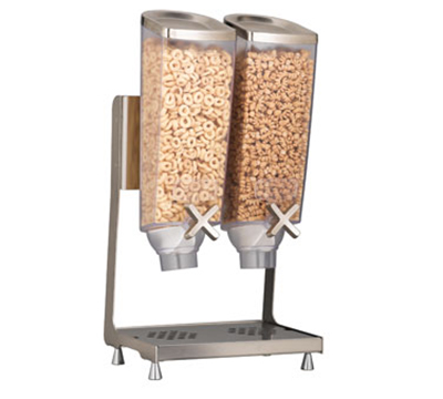 Rosseto Serving Solutions EZP2746 Dry Product Dispenser with Stand - (2)1-gal Capacity, Clear/Stainless