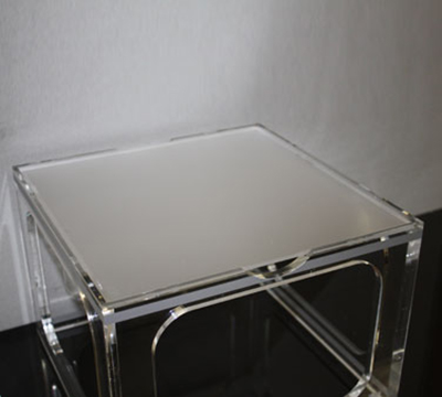Rosseto Serving Solutions MFL0190 9" Square Display Tray - Frosted Acrylic