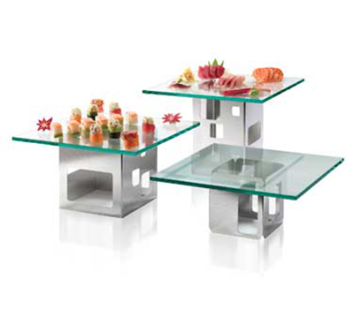 Rosseto Serving Solutions SK002 6-Piece Square Riser Set - Glass/Stainless