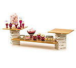 Rosseto Serving Solutions SK004 5-Piece Multi-Level Riser Set - Bamboo/White