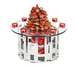 Rosseto Serving Solutions SK011 2-Piece Centerpiece Riser Display Set - Stainless/Clear Glass