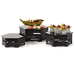 Rosseto Serving Solutions SK018 6-Piece Centerpiece Riser Display Set - Black/Black Glass