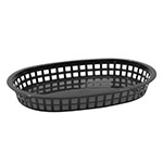 Tablecraft 1076BK Chicago Platter Basket, 10.5 x 7 x 1.5-in, Oval, Black