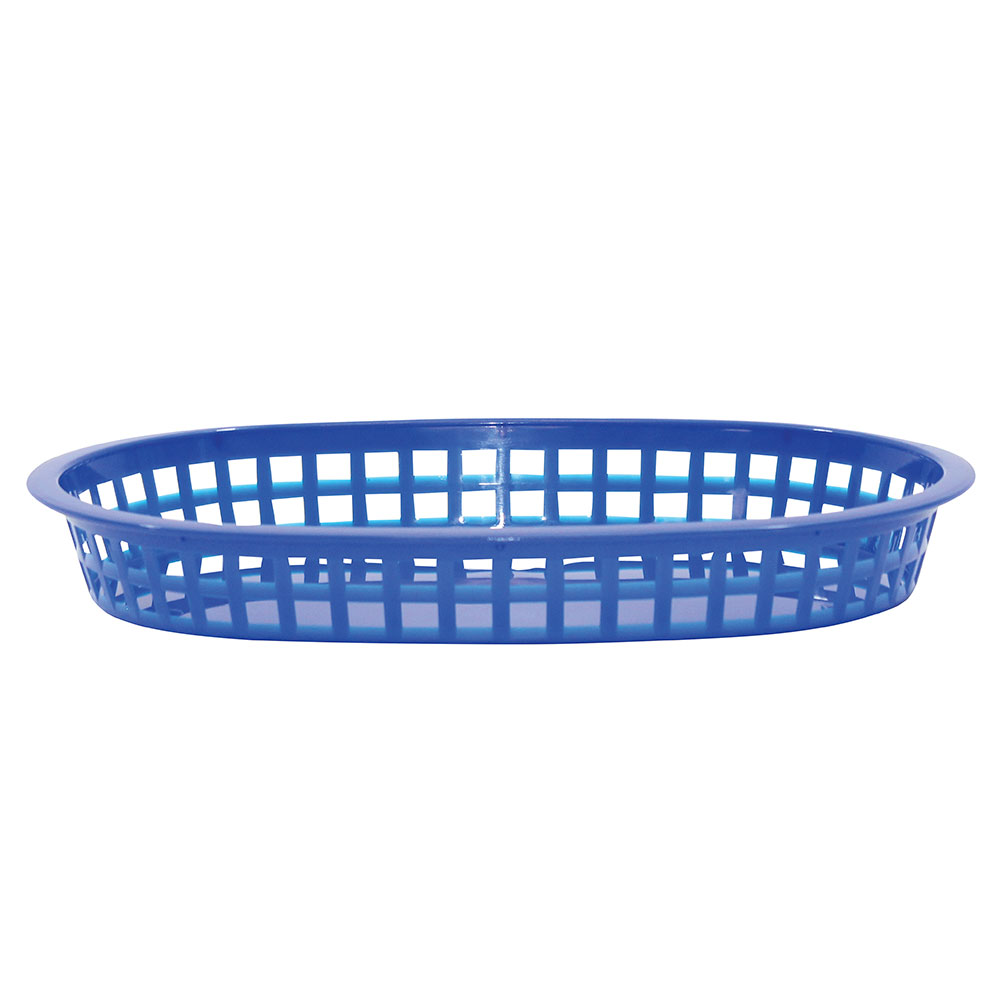 Tablecraft 1076BL Chicago Platter Basket, 10.5 x 7 x 1.5-in, Oval, Blue
