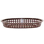 Tablecraft 1076BR Chicago Platter Basket, 10.5 x 7 x 1.5-in, Oval, Brown