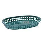 Tablecraft 1076FG Chicago Platter Basket, 10.5 x 7 x 1.5-in, Oval, Forest Green