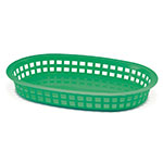 Tablecraft 1076G Chicago Platter Basket, 10.5 x 7 x 1.5-in, Oval, Green