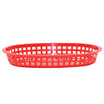 Tablecraft 1076R Chicago Platter Basket, 10.5 x 7 x 1.5-in, Oval, Red