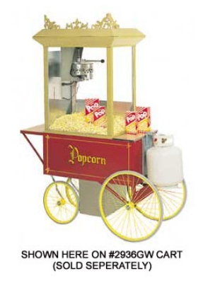 Gold Medal 5908GGT 120240 Gay 90's G Whiz Popcorn Machine, 12 oz Kettle, LP Gas Fired, 120/240 V
