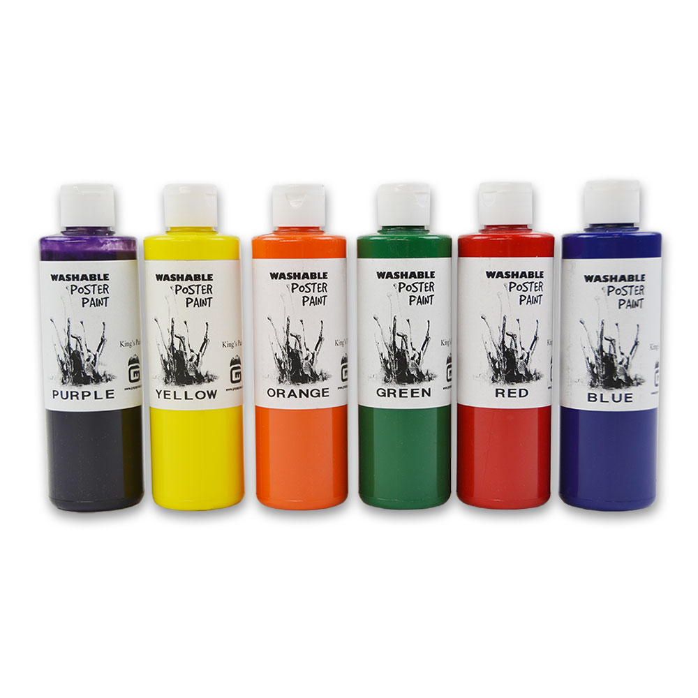 Gold Medal 7736 Washable Paint, 2 of Each Color, (12) 8 oz Bottles Per Case, Use W/ # 7748