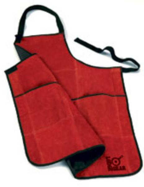 Lodge A5ALR Leather Apron, Red With Black Trim, 3 Pockets, 30 in L x 27 in W