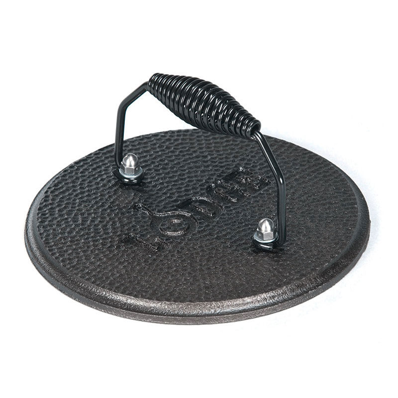 Lodge LGPR3 Lodge Logic Grill Press, Round, With Cool Grip Spiral Handle