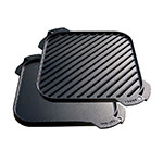 Lodge LSRG3 Lodge Logic Single Burner Reversible Griddle, 10-1/2 in Square, Pre-Seasoned