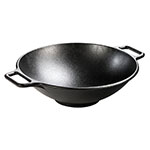 Lodge P14W3 Pro-Logic Wok With Loop Handles, 14 in dia., 4 - 1/4 in Depth