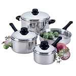 Focus KPW9007 7 Piece Focus Stainless Steel Cookware Set w/Stainless Steel Covers