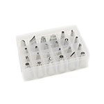 Update International CDTS-24 Cake Decorating Tube Set with Storage Box & Lid