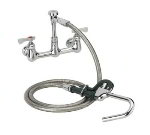 Krowne 20-108L Wall Mount Pot Filler Assembly, 8-in Centers, 72-in Flexible Hose