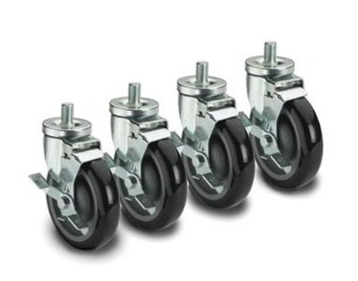Krowne 28-145S Universal Threaded Stem Caster Set, 0.63 x 11-in