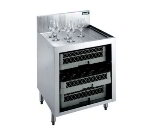 Krowne KR18-GSB1 Under Bar Glass Storage Unit - Rack Slides Base, 7" Back Splash, 24x24