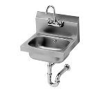 Krowne HS-4 Hand Sink w/ P-Trap & Rear Overflow, Splash Mount Gooseneck Faucet