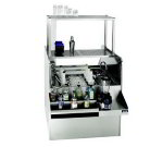 Krowne KRPT-42LP-10 Pass-Thru Workstation w/ Left Ice Bin, 2-Dump Sink on Left, 42 x 46-in