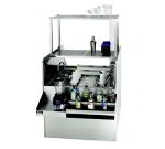 Krowne KRPT-42RP-10 Pass-Thru Workstation w/ Left Ice Bin, 2-Dump Sink on Right, 42 x 46-in
