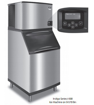 Manitowoc Ice ID-0503W/B-400 Cube Style Ice Maker - 550 lb/hr, 290 lb Ice Bin, Water Cool