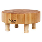 John Boos MCR1 Chopping Block, Maple, 4 Wooden Feet, 12 in Dia x 3 in Thick