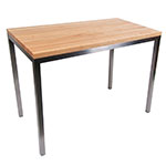 John Boos MET-CNTR4824 Metropolitan Station Kitchen Island Table, 48 W x 24 W x 36 H, Maple Top, S/S