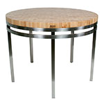 John Boos MET-OA48 Metropolitan Oasis Kitchen Island Table, 48 in Dia. x 2-1/4 in, Maple Top