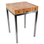 John Boos MET-STN24 Metropolitan Station Kitchen Island Table, 24 W x 24 in W x 36 in H, 4 in Thick