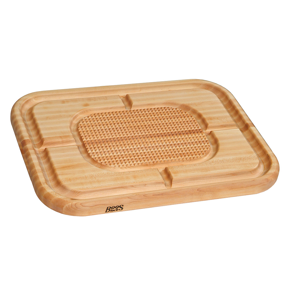John Boos MN2418150-SM Carving Collection Board w/ Grooves, Grips & Pan, 18x24x2.25-in, MN Maple