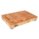 John Boos MPL1812175-SSF Cutting Board, Maple, Juice Groove, SS Bun Feet, 18 x 12 x 1-3/4 in Thick