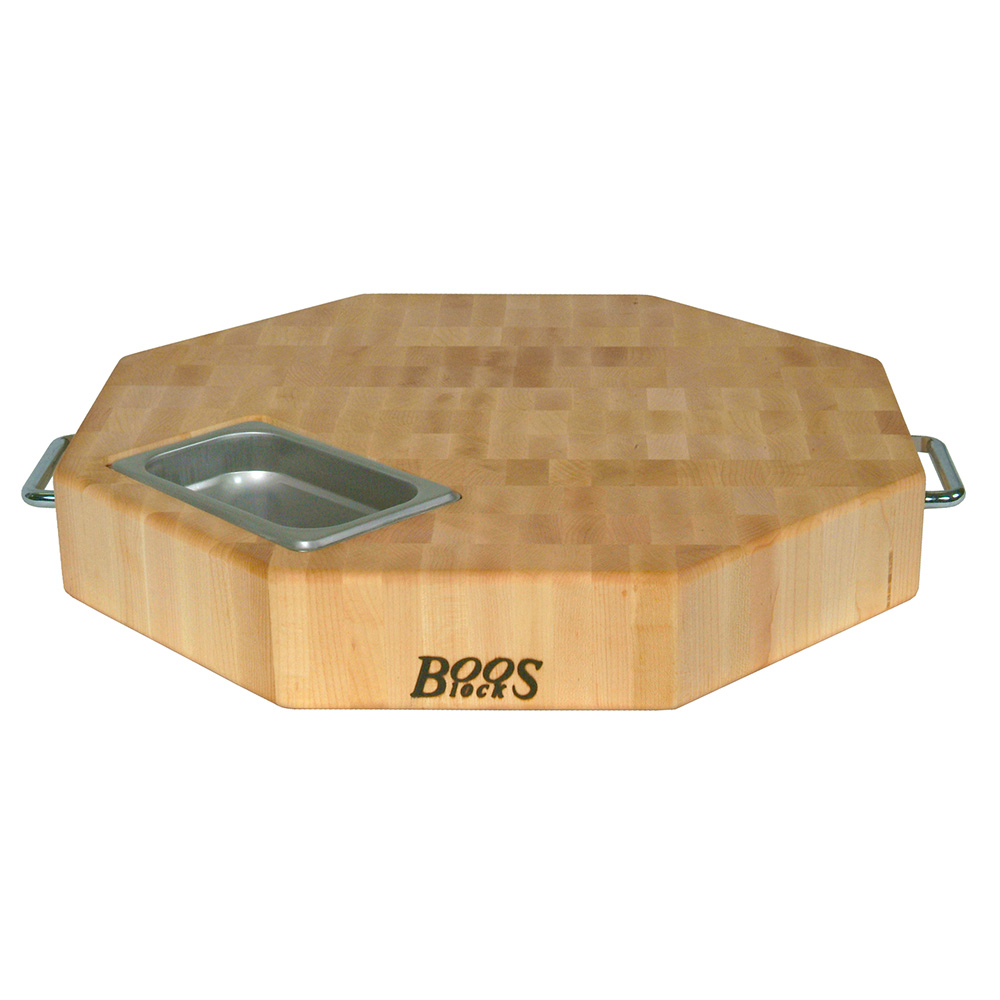 John Boos OCB-18P Cutting Board Gift Collection, Octagon w/ Handles, 18x18x3-in, Hard Rock Maple